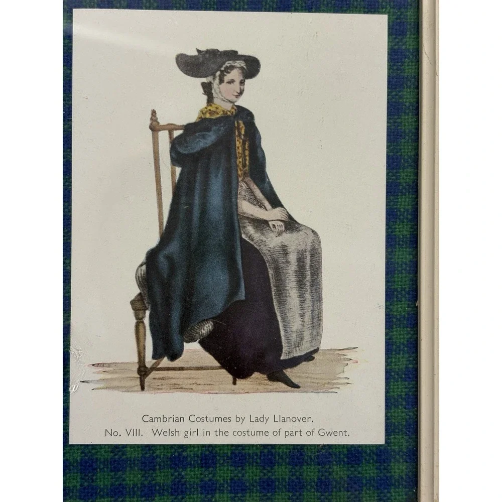 4 VTG Cambrian Costumes Welsh Gwent Gower Lady Llanover Postcards Oxford Framed